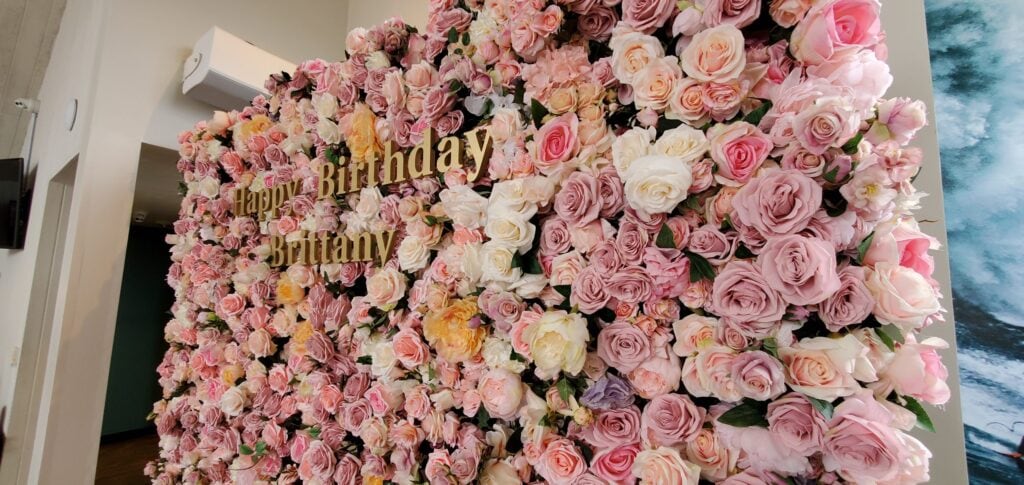 Floral Happy Birthday Brittany wall decoration
