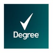 Degree logo with white checkmark on green background