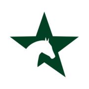 Green star with white horse head silhouette